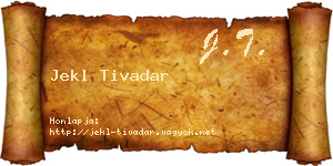 Jekl Tivadar névjegykártya